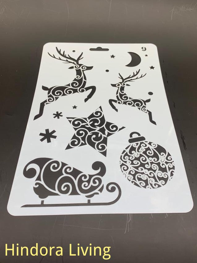 聖誕鹿模板 Christmas Reindeer Stencils