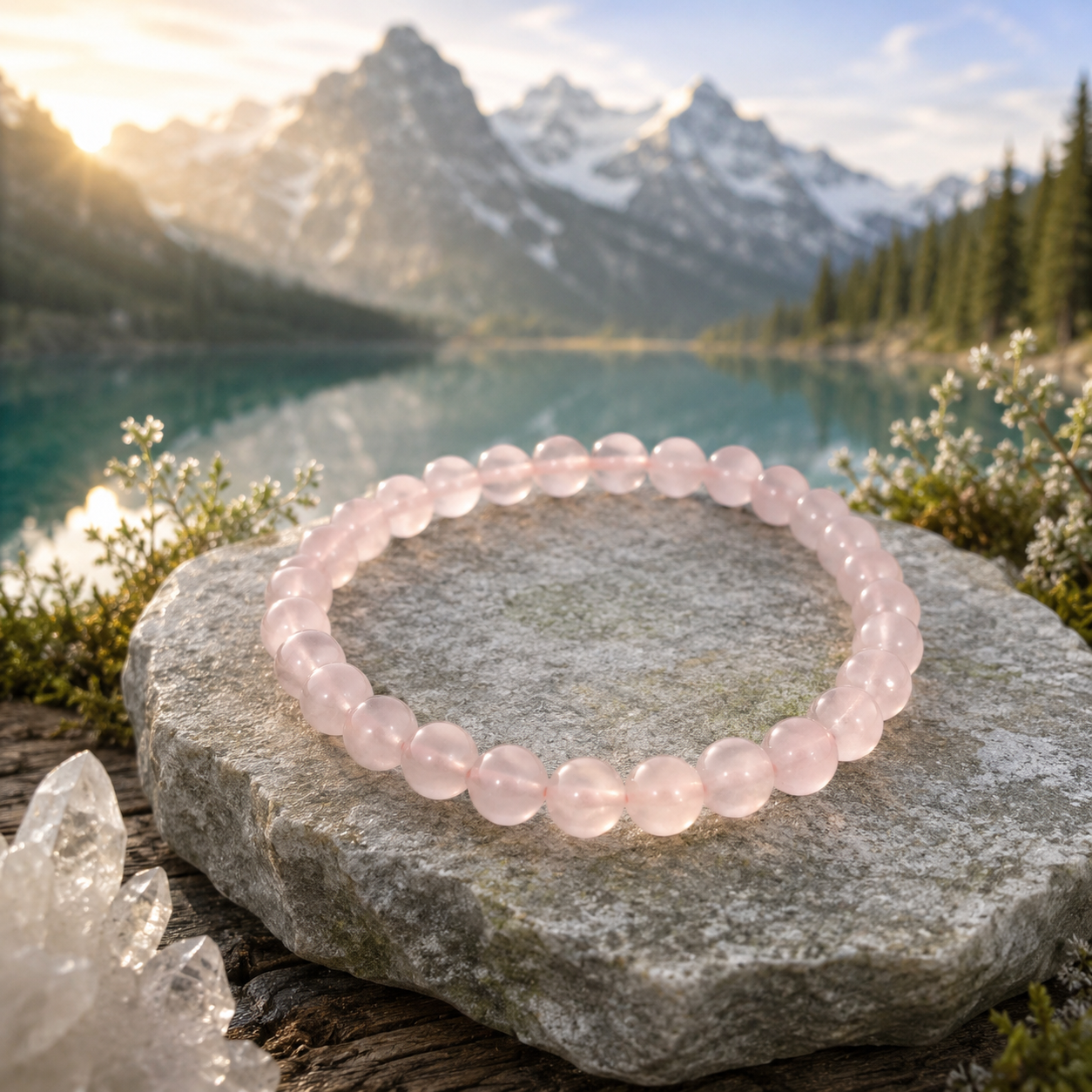 Rose Quartz Natural Stone Bracelet 天然粉晶手鏈