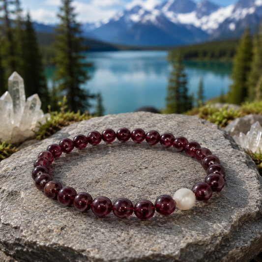 Garnet & Shell Pearl Bracelet 石榴石珍珠手鏈