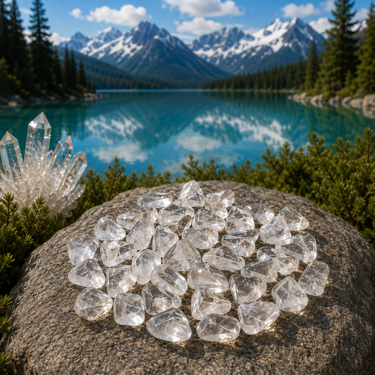 Natural Clear Power Stone 巴西天然白水晶能量石 100g