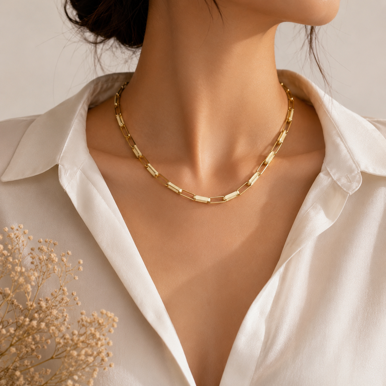 Gold & Ivory Link Necklace 金色象牙白鏈節項鍊