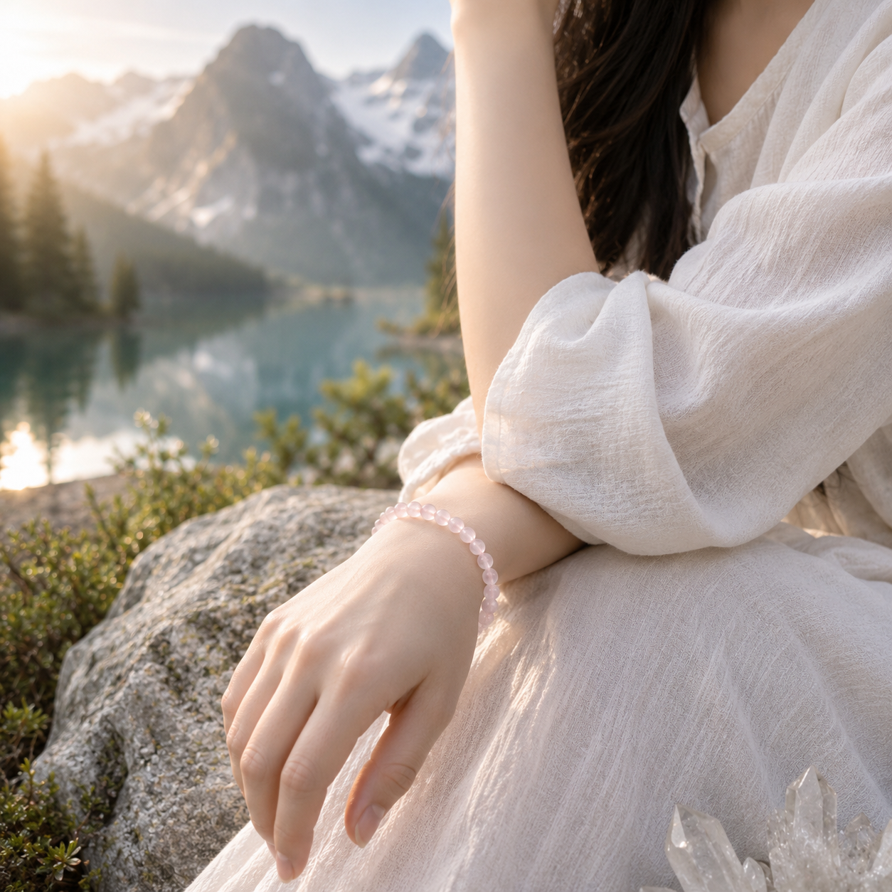 Rose Quartz Natural Stone Bracelet 天然粉晶手鏈