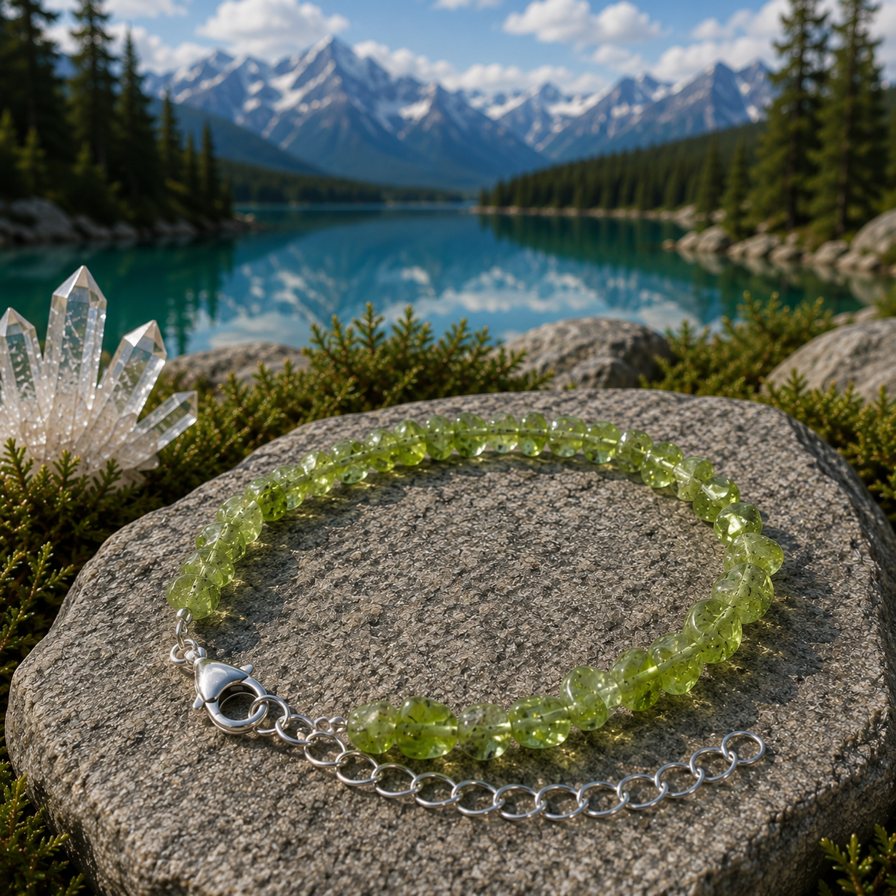 Natural Peridot Bracelet 天然橄欖石手鏈