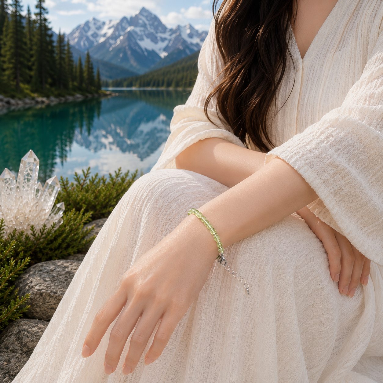 Natural Peridot Bracelet 天然橄欖石手鏈