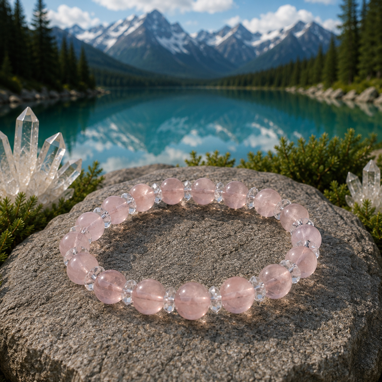 Glitter Rose Quartz Crystal Bracelet 閃耀粉晶水晶手鏈