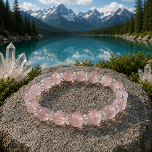 Glitter Rose Quartz Crystal Bracelet 閃耀粉晶水晶手鏈